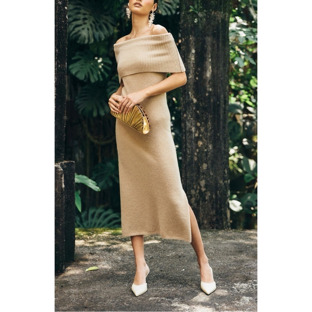 NWT Cult Gaia Maxi Knit Off-The-Shoulder Minda Sweater Dress